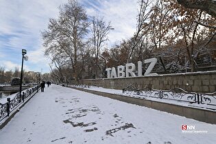 نخستین بارش برف زمستانی در شهر تبریز