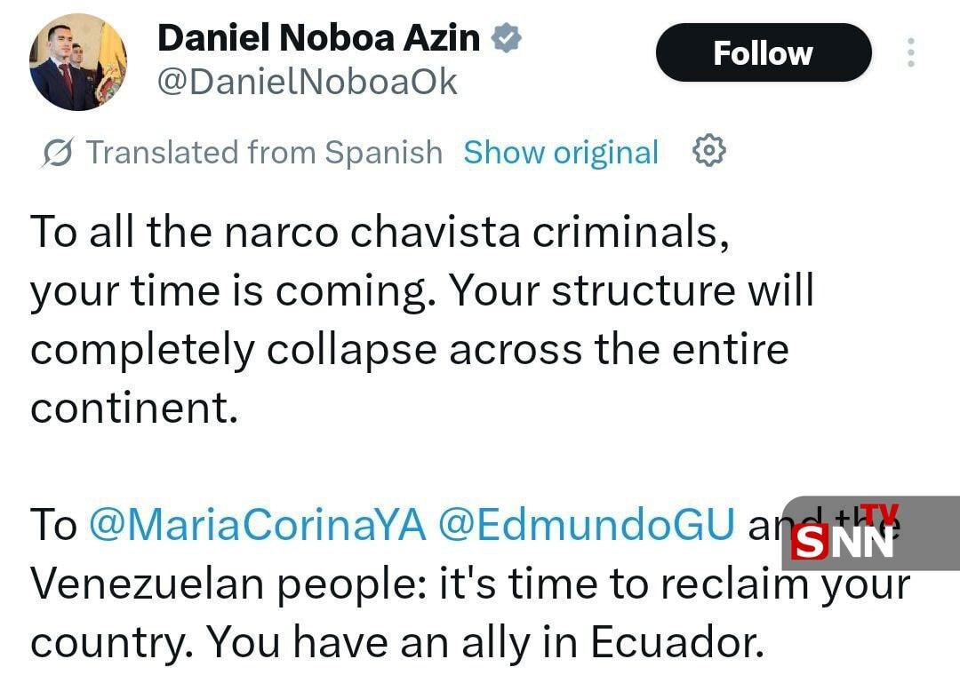 هم&zwnj;صدایی رئیس&zwnj;جمهور اکوادور با تجاوزگری آمریکا + عکس