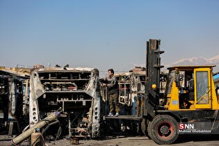 خسارت اغتشاشگران به اتوبوس‌های شرکت واحد