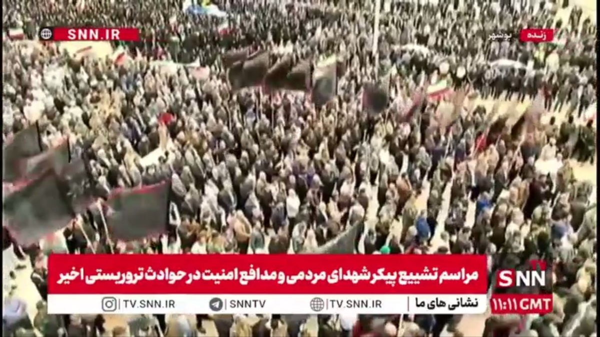 تشییع پیکر مطهر دومین شهید مدافع امنیت در روستای درودگاه بوشهر