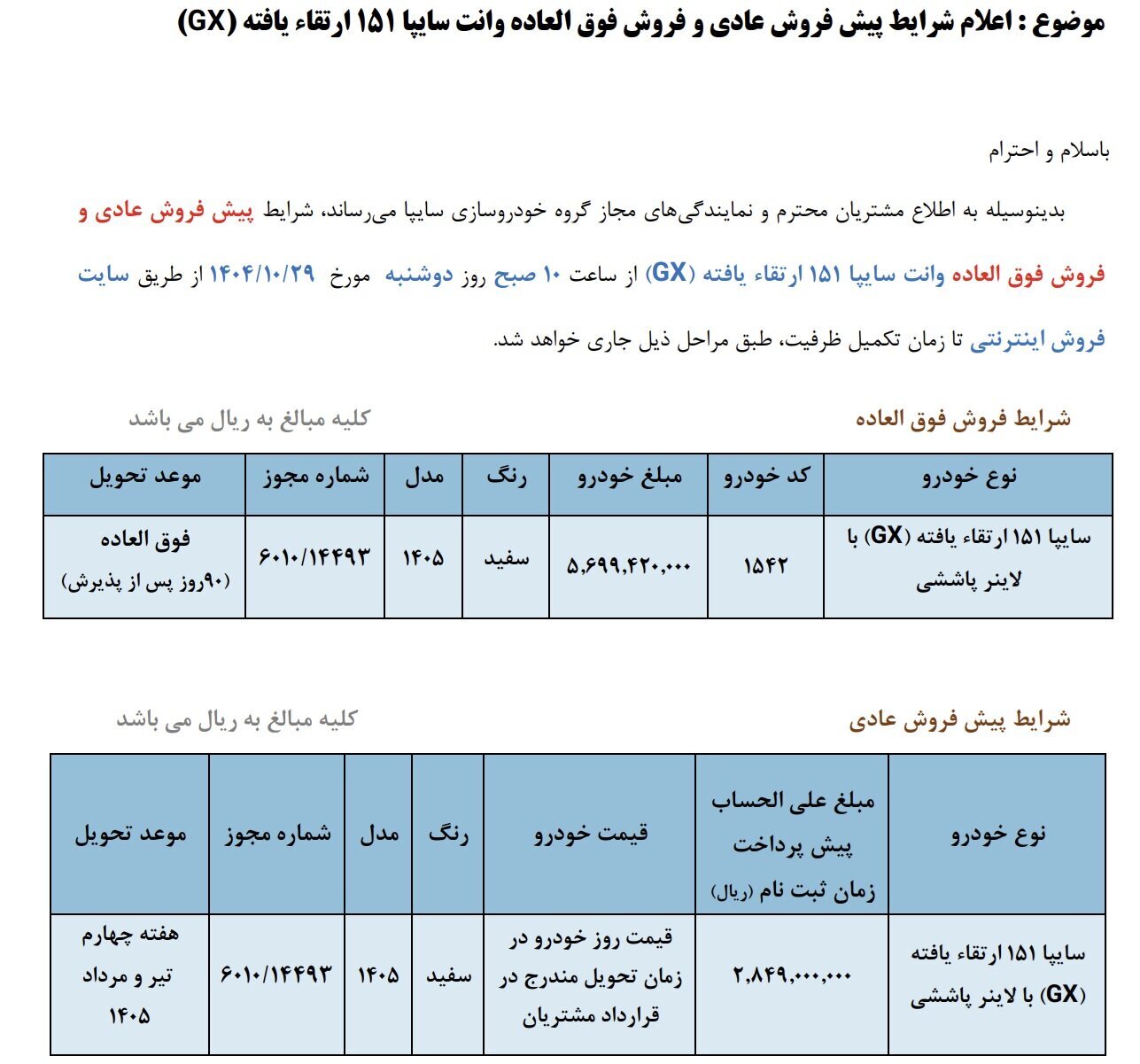 فروش فوق&zwnj;العاده و پیش&zwnj;فروش سایپا + قیمت