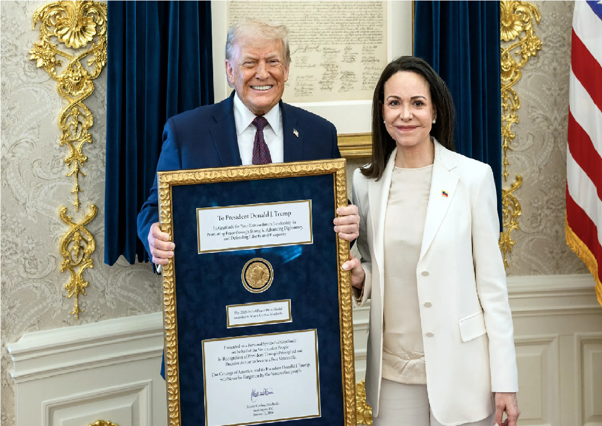 تقدیم جایزه صلح نوبل توسط ماچادو به ترامپ؛ تملقی نمایشی برای گدایی قدرت