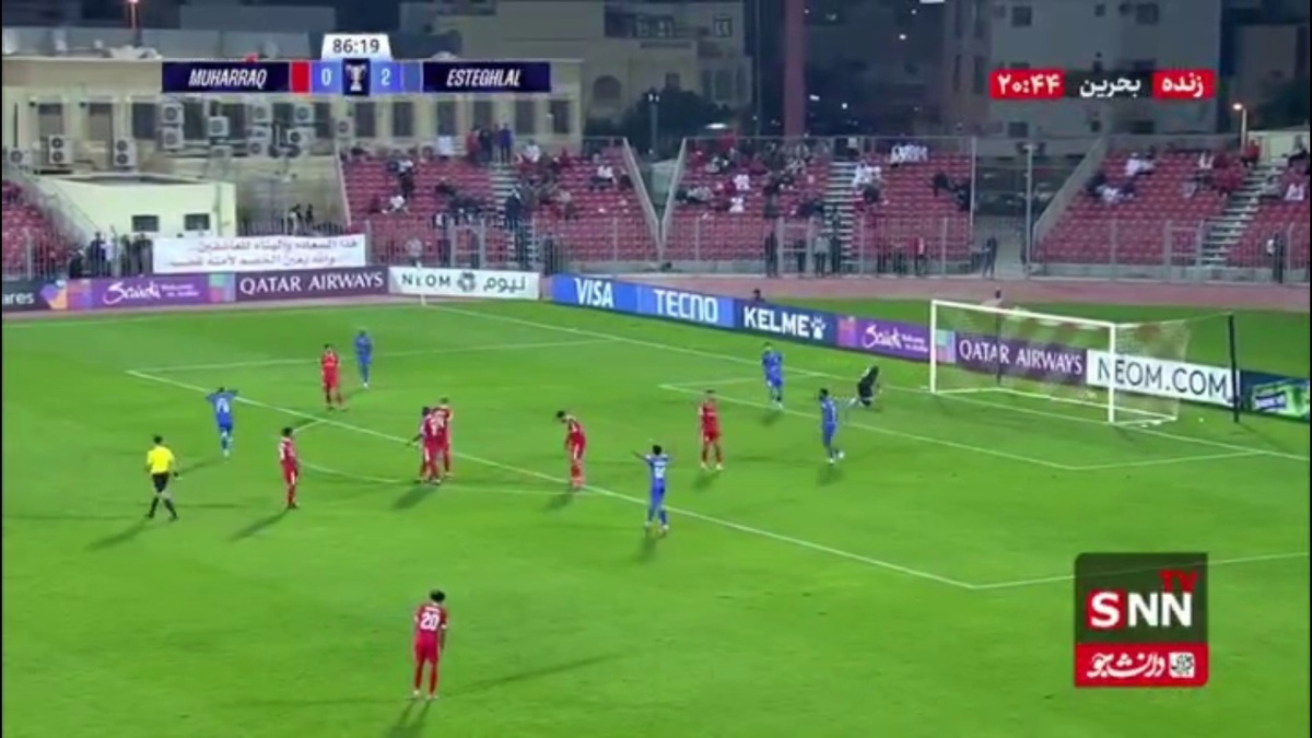 گل سوم استقلال به المحرق یاسرآسانی