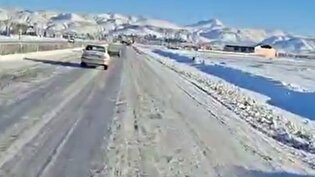یخبندان شدید صبح امروز در مسیر کرمانشاه به کردستان