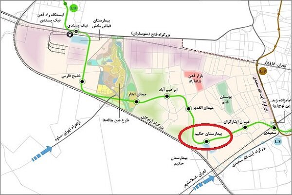 احداث ایستگاه مترو در کنار بیمارستان کودکان حکیم