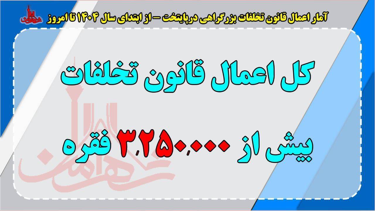 بیش از سه میلیون تخلف در بزرگراه&zwnj;ها اعمال قانون شد