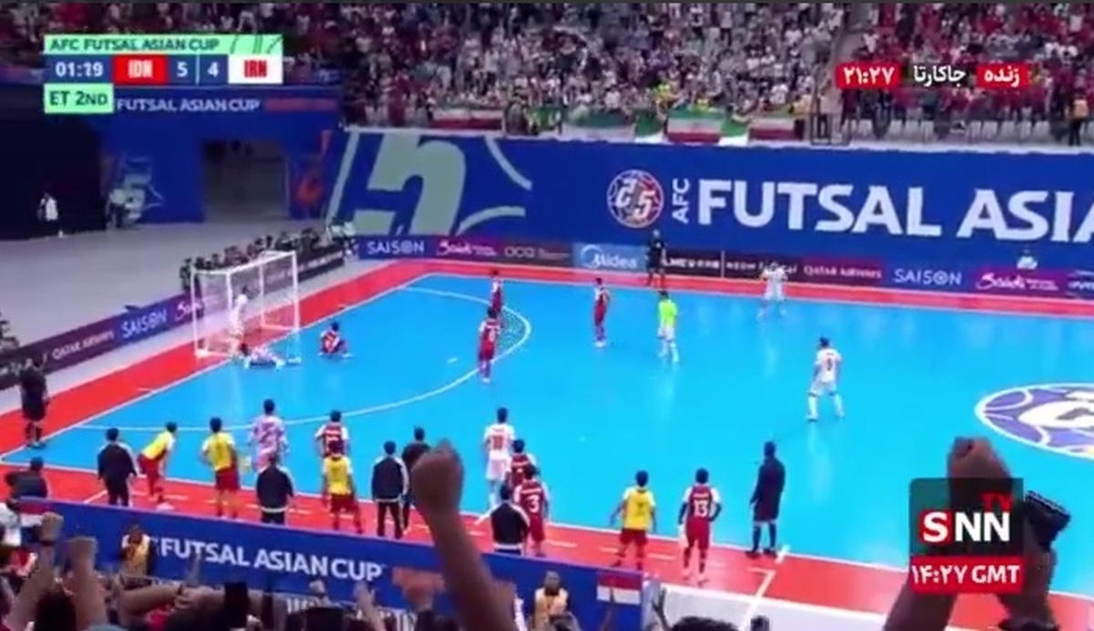 گل پنجم ایران به اندونزی توسط سالار آقاپور/ فینال جام ملت&zwnj;های فوتسال آسیا/ ایران ۵ اندونزی ۵