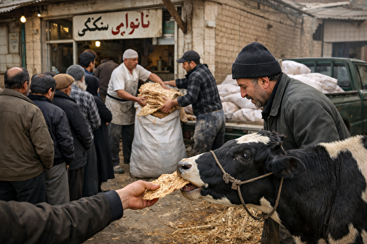 برکتی که خوراک دام می‌شود/ صفوف طولانی نان در خراسان شمالی