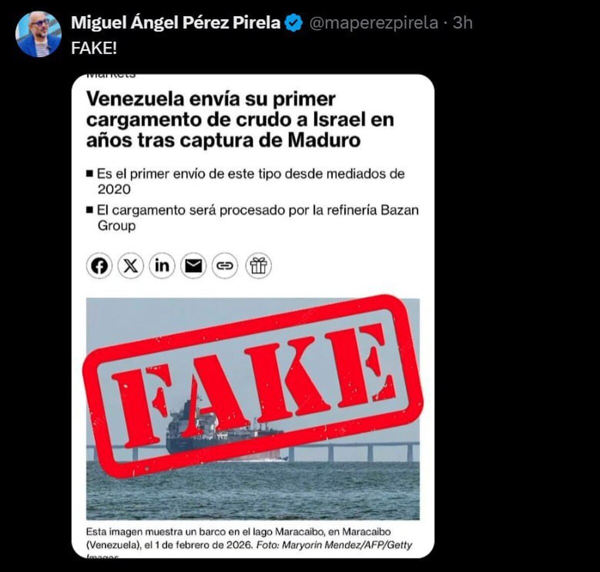 وزیر ارتباطات ونزوئلا: ادعای بلومبرگ درباره ارسال نفت به اسرائیل «جعلی» است