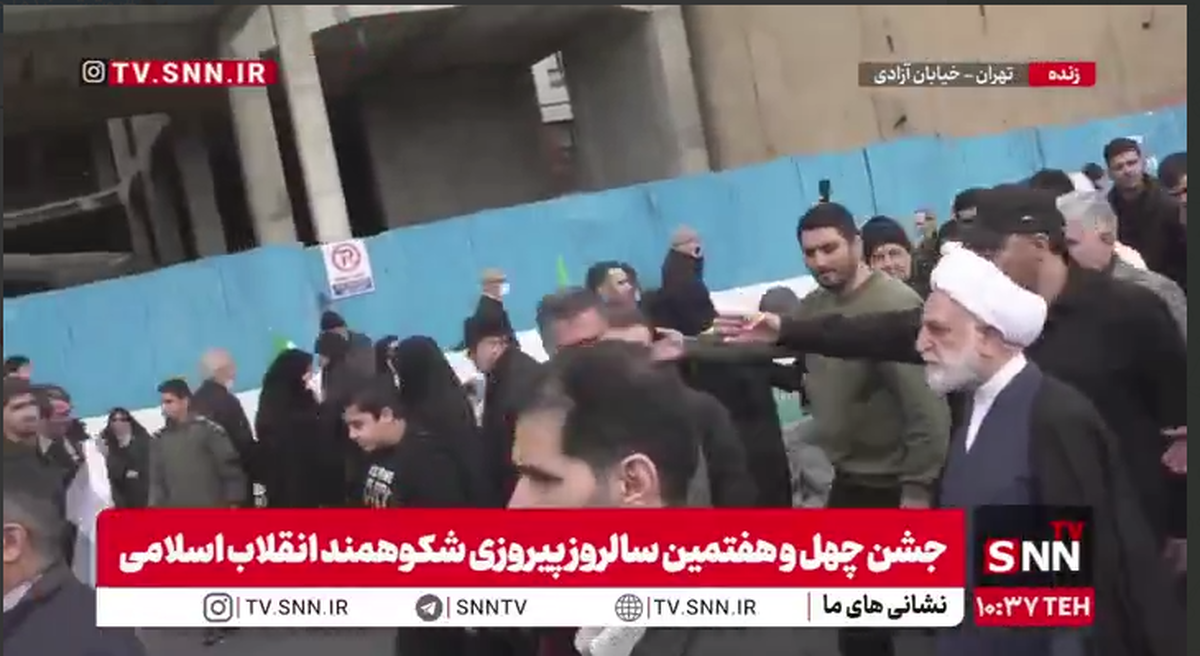 حضور رئیس قوه قضائیه در راهپیمایی یوم الله ۲۲ بهمن+ فیلم