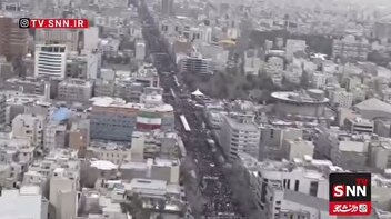 اولین تصاویر هوایی از حضور مردم تهران در راهپیمایی ۲۲ بهمن امسال