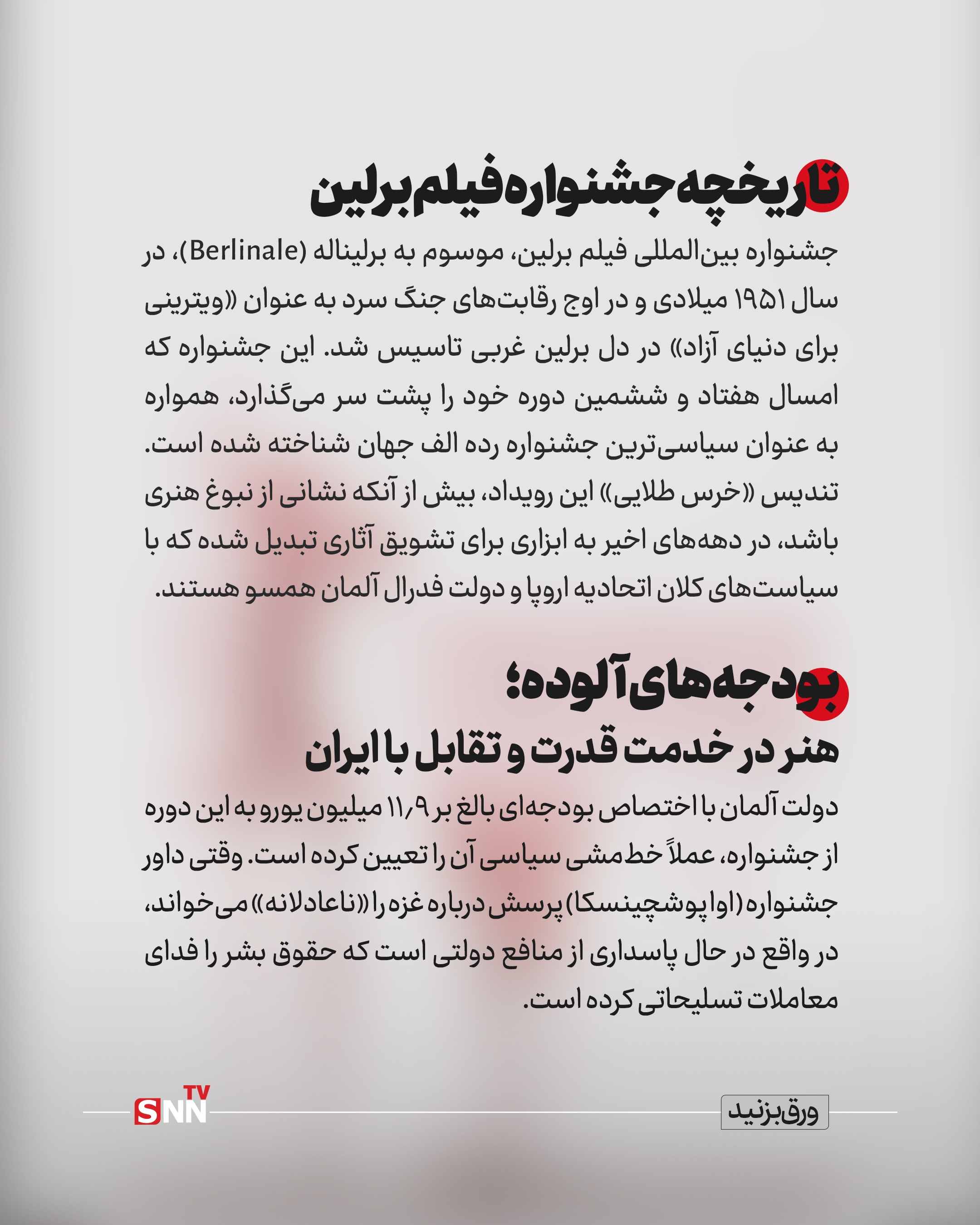 انصراف و جنجال در جشنواره فیلم برلین؛ از قربانی شدن حقوق بشر تا بودجههای آلوده! + عکس نوشت انصراف و جنجال در جشنواره فیلم برلین؛ از قربانی شدن حقوق بشر تا بودجههای آلوده! + عکس نوشت