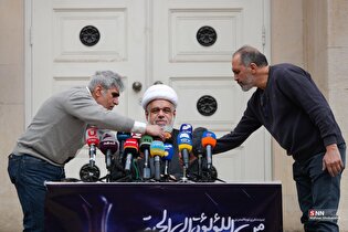 کنفرانس خبری سالروز انقلاب بحرین با حضور شیخ عبدالله الدفاق