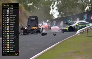 تصادف شدید باعث توقف مسابقه 