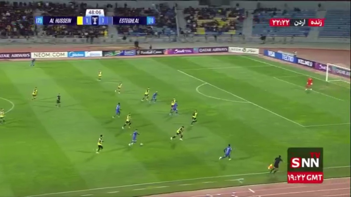 گل دوم الحسین اردن به استقلال در دقیقه 76