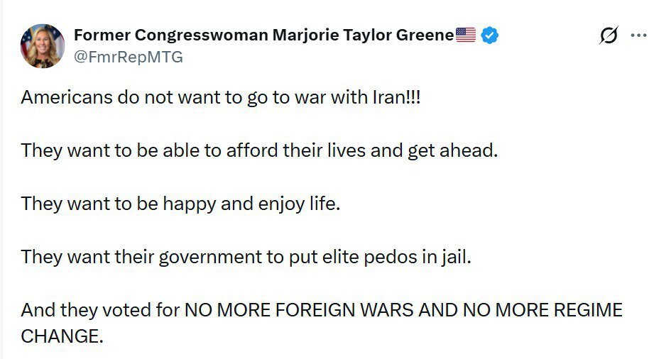 نماینده کنگره آمریکا: آمریکایی&zwnj;ها خواهان جنگ با ایران نیستند