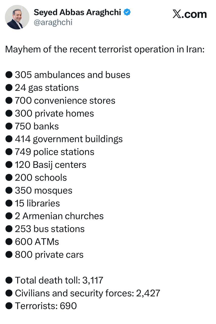 پاسخ آماری حوادث تروریستی اخیر وزیر خارجه کشورمان به جی&zwnj;دی ونس + عکس