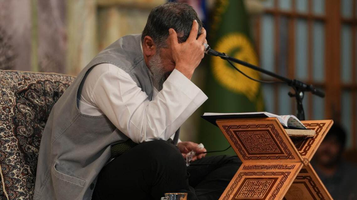 طنین مناجات محمود کریمی در رواق رضوی؛ از خاک خراسان تا غیرت ایران علی (ع) + آلبوم تصاویر شب دوم