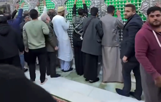 لحظه اعلام شهادت رهبرانقلاب حضرت آیت الله خامنه‌ای در حرم مطهر سیدالشهدا