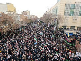 اجتماع مردمی در سوگ شهادت رهبر انقلاب در تبریز.