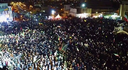 تصاویر هوایی از شکوه حضور مردم خمینی‌شهر +فیلم