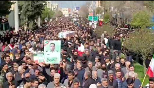 پیکر مطهر پنج شهیدجنگ تحمیلی اخیر در گلستان تشییع شد+فیلم