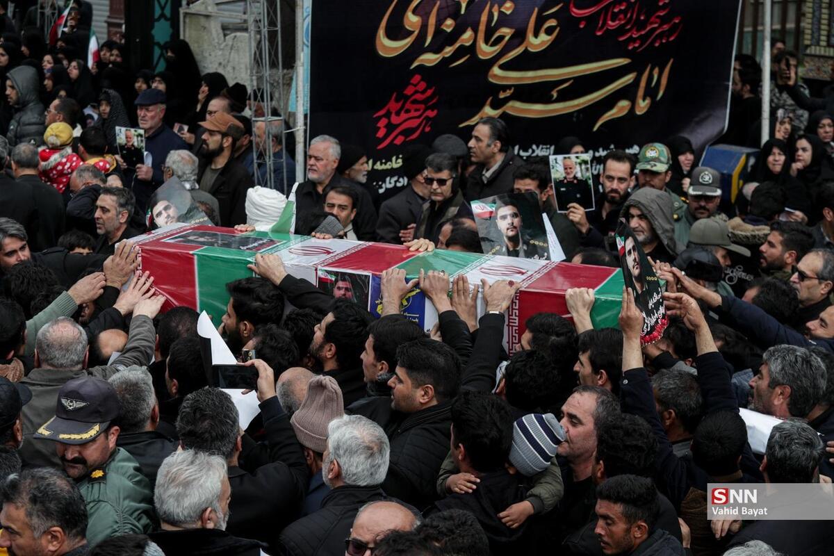 تشییع پیکر سه شهید امنیت در امامزاده علی اکبر چیذر + فیلم