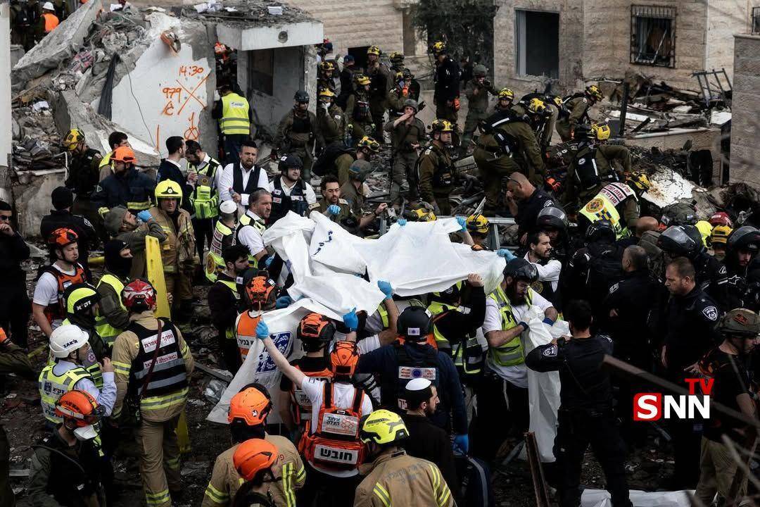 تصاویر تخریب در &laquo;بیت&zwnj;شِمش&raquo; در پی اصابت موشک&zwnj;های ایرانی