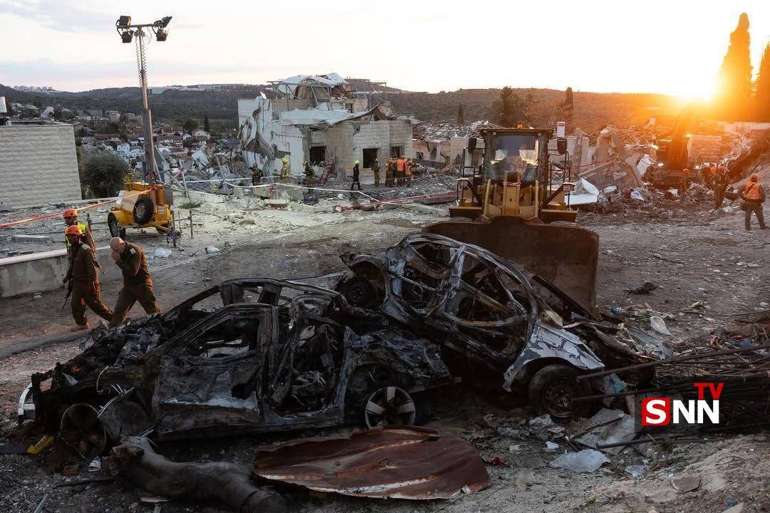 تصاویر تخریب در &laquo;بیت&zwnj;شِمش&raquo; در پی اصابت موشک&zwnj;های ایرانی