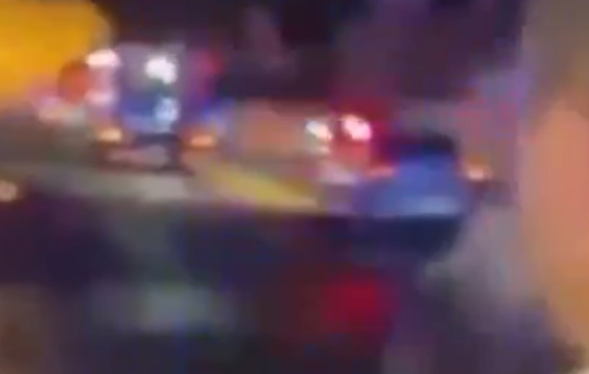 لحظه اصابت موشک ایرانی در نزدیکی نیرو‌های پلیس صهیونی در تل‌آویو