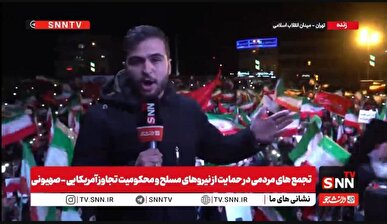 طنین فریاد الله اکبر در میدان انقلاب همزمان با حمله دشمن +فیلم