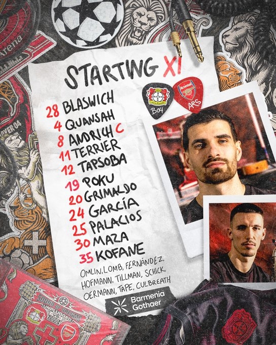 خلاصه بازی آرسنال 1_ 1 بایرلورکوزن /