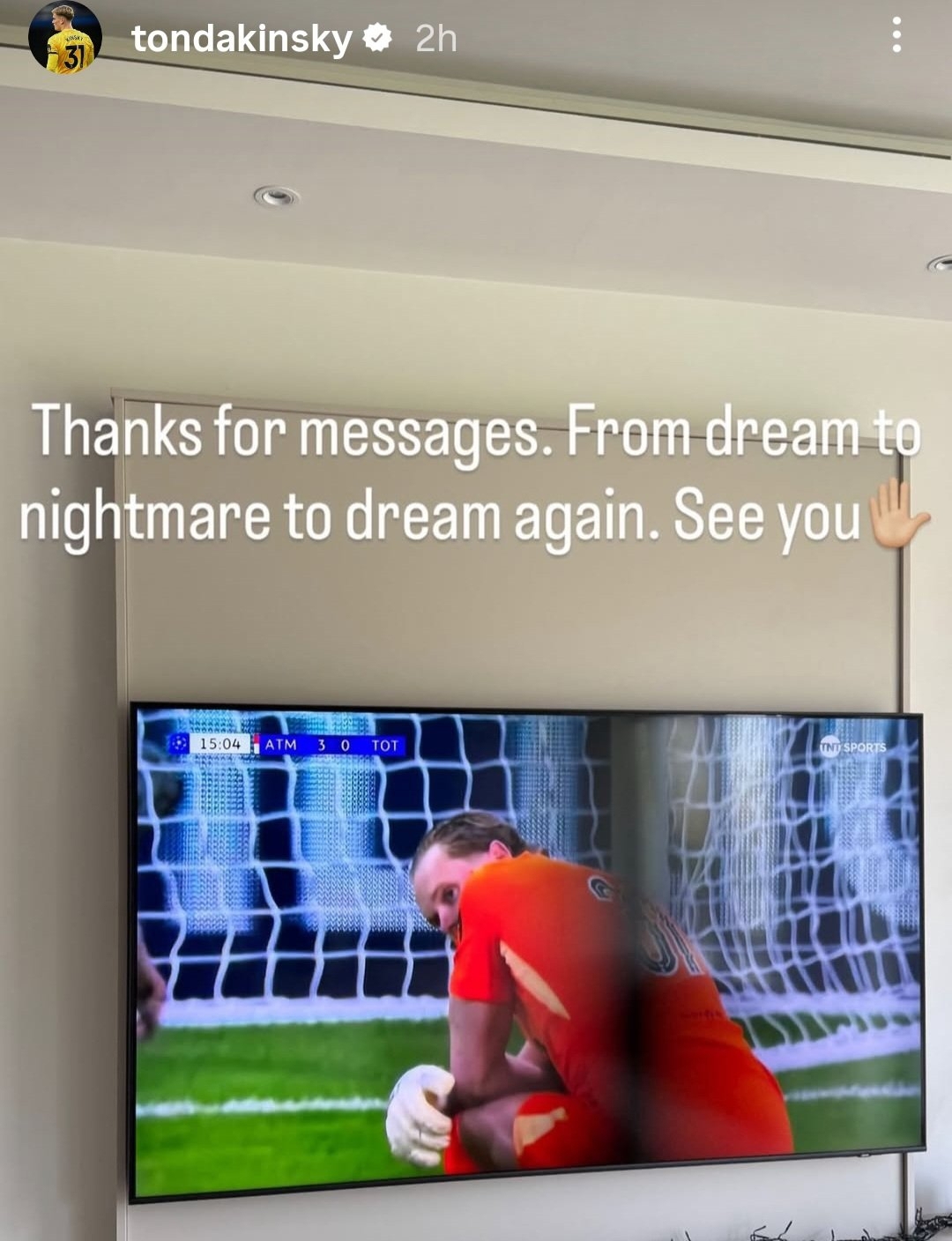 اولین واکنش دروازهبان تاتنهام بعد از عملکرد ضعیفش مقابل اتلتیکو مادرید اولین واکنش دروازهبان تاتنهام بعد از عملکرد ضعیفش مقابل اتلتیکو مادرید