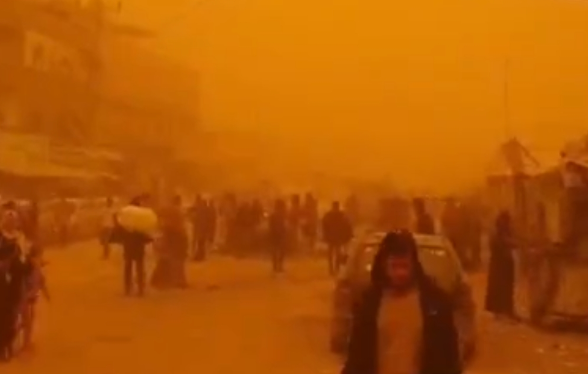 طوفان شن عظیمی نوار غزه را درنوردید