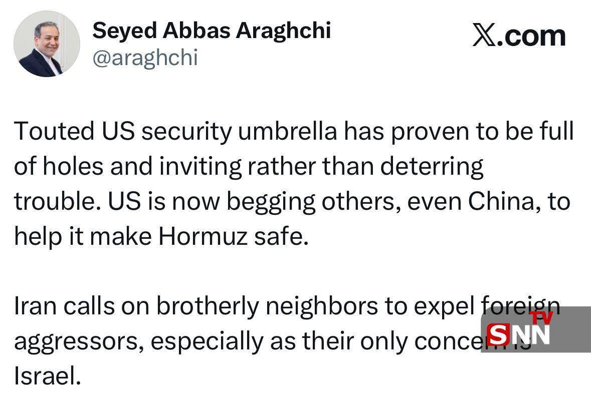 وزیر خارجه کشورمان مطرح کرد؛ ایران از برادران همسایه خود میخواهد نیروهای متجاوز خارجی را از سرزمینهایشان بیرون کنند وزیر خارجه کشورمان مطرح کرد؛ ایران از برادران همسایه خود میخواهد نیروهای متجاوز خارجی را از سرزمینهایشان بیرون کنند