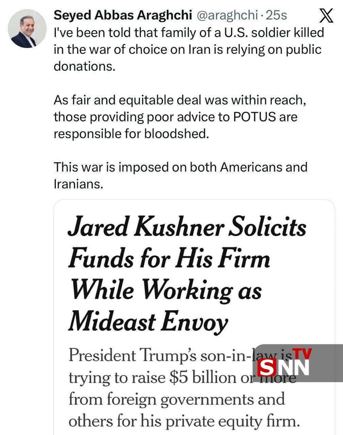 عراقچی: مشاوره&zwnj;های نادرست به رئیس&zwnj;جمهور آمریکا مسئول خونریزی&zwnj;های جنگی است