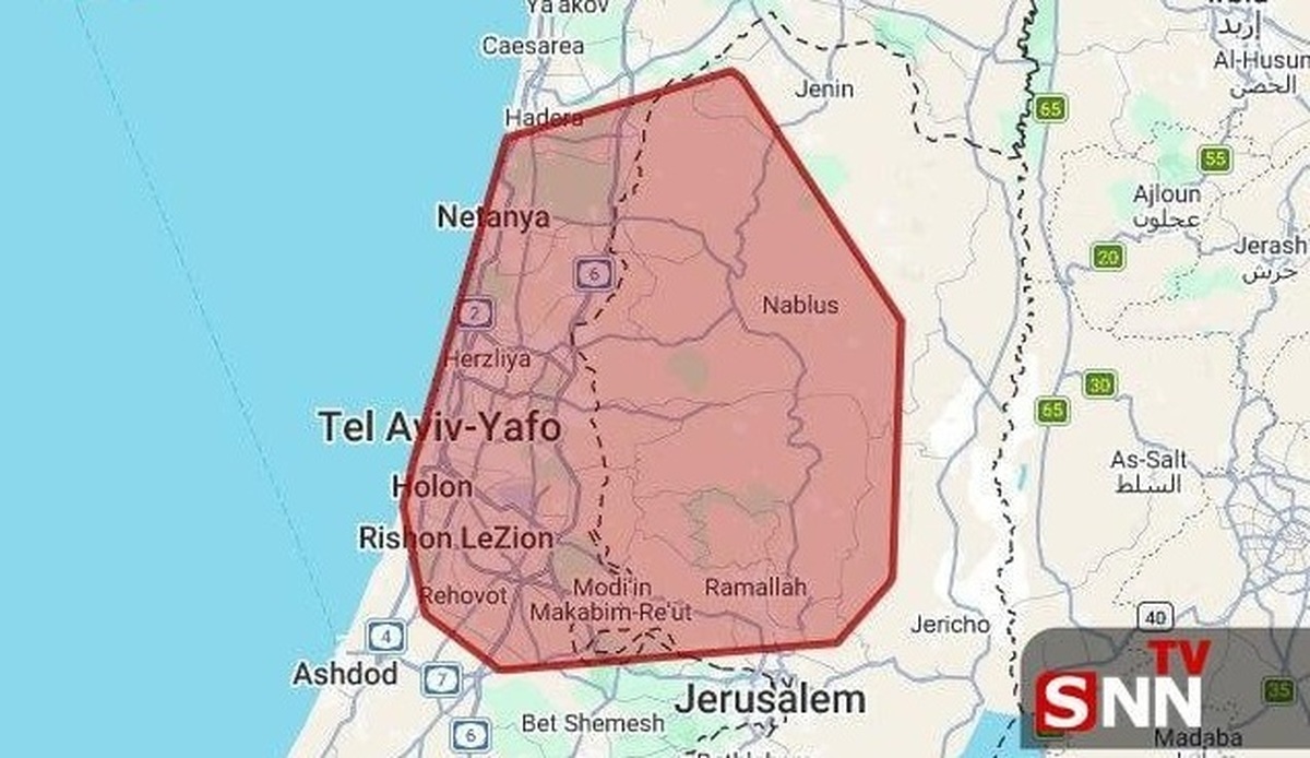 به صدا درآمدن آژیر خطر در مرکز فلسطین اشغالی پس از شلیک موشک از ایران + عکس و فیلم