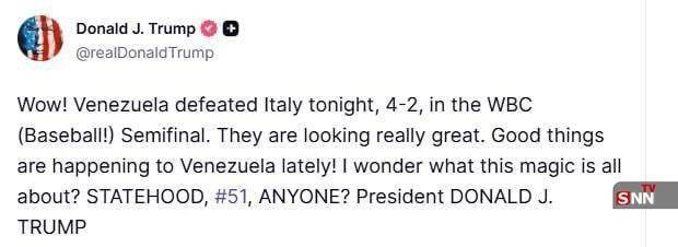 ترامپ، ونزوئلا را «ایالت شماره ۵۱ آمریکا» اعلام کرد! ترامپ، ونزوئلا را «ایالت شماره ۵۱ آمریکا» اعلام کرد!