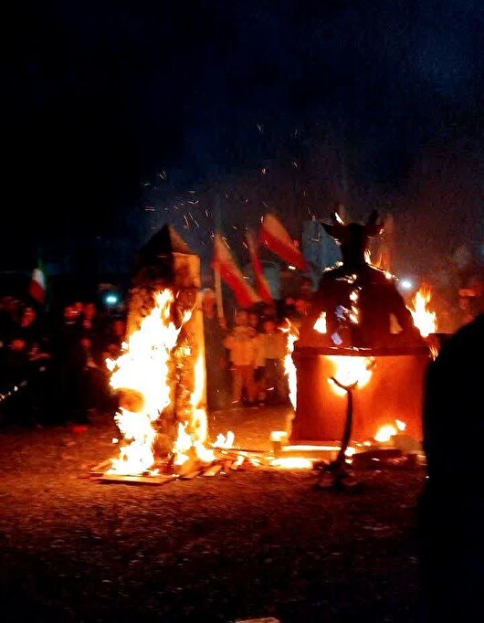 بت بعل در‌ کهک به آتش کشیده شد+فیلم