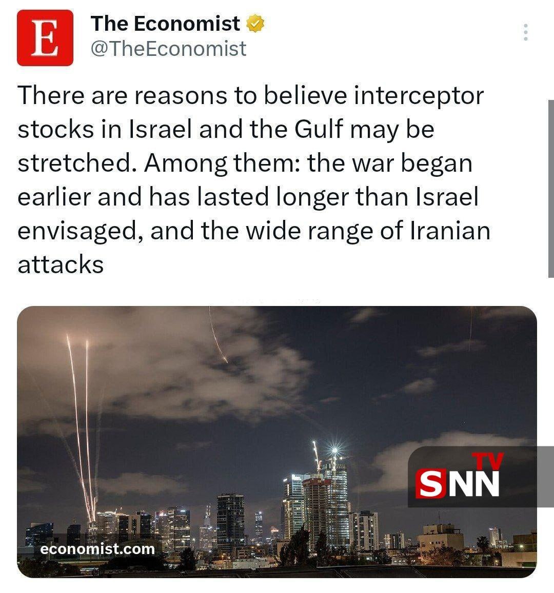 اکونومیست: ذخایر پدافندی در اسرائیل و خلیج فارس محدود می&zwnj;شود + عکس