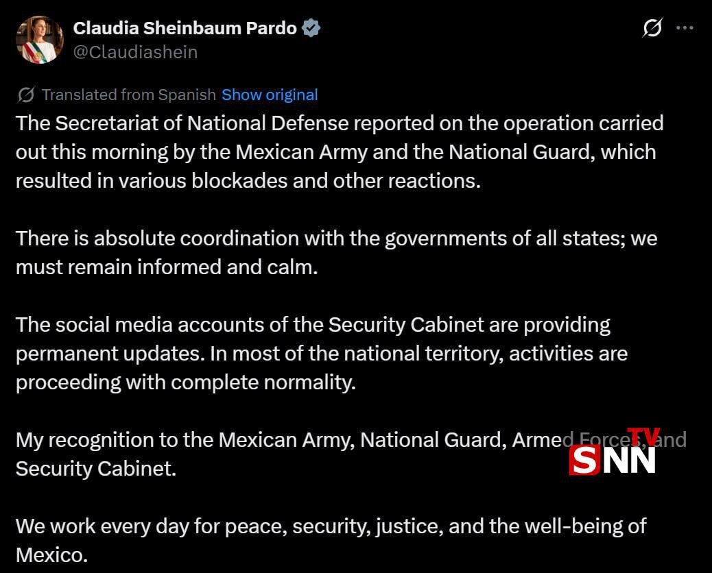 رئیسجمهور مکزیک: اوضاع در بیشتر مناطق کشور عادی است رئیسجمهور مکزیک: اوضاع در بیشتر مناطق کشور عادی است