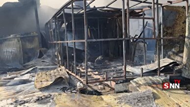 حریق یک گاراژ در مرتضی گرد/ این آتش سوزی مصدومیت و تلفات جانی نداشت + فیلم