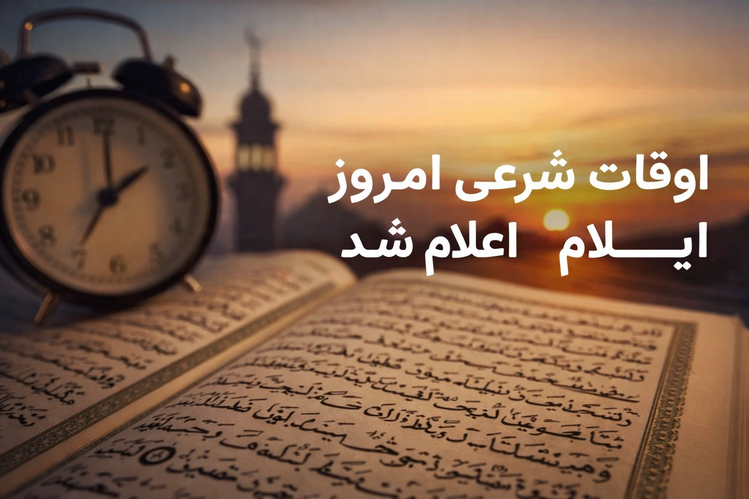 اعلام اوقات شرعی روز ششم ماه مبارک رمضان در ایلام