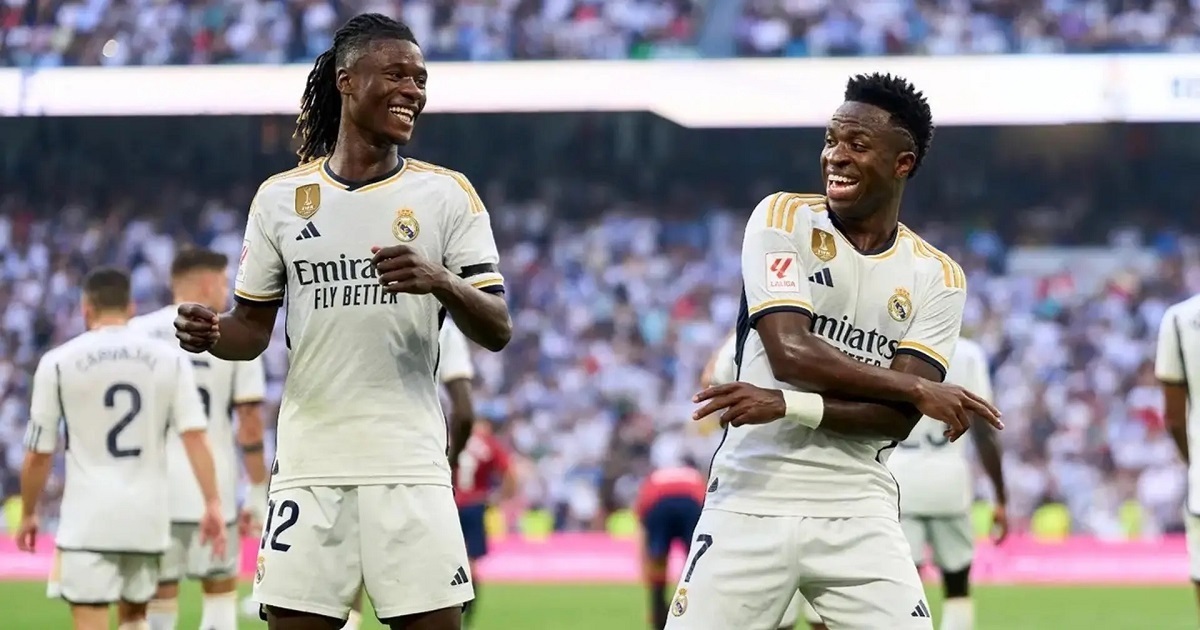 فیلم گل رئال مادرید به بنفیکا توسط وینیسیوس جونیور و تکرار رقص جنجالی