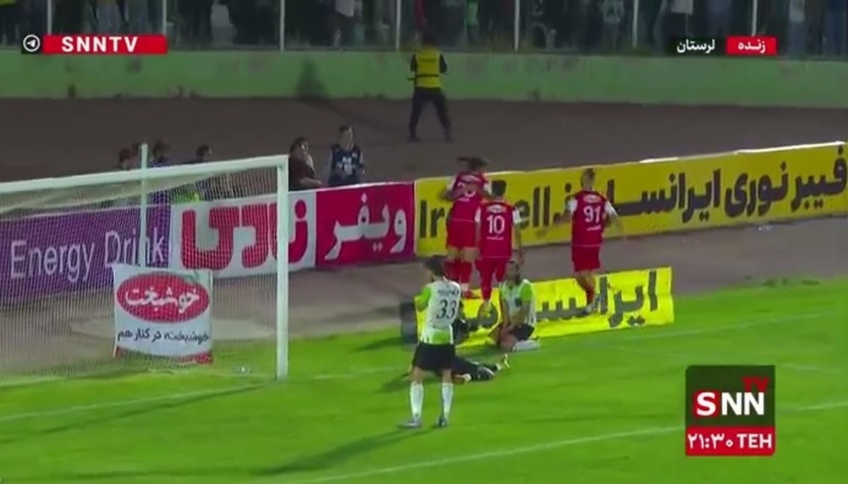 گل دوم پرسپولیس به خیبر توسط اورونوف (۹۰+۱) / پرسپولیس ۲ خیبر خرمآباد ۱