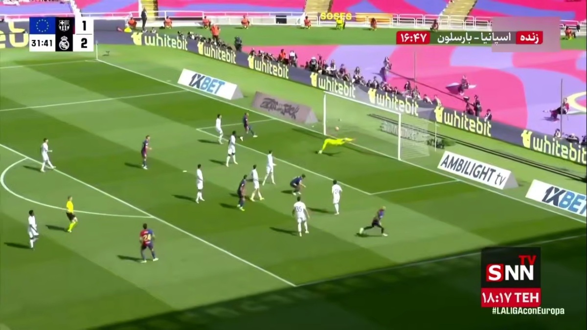 گل دوم بارسلونا با شوت کات دار دیدنی یامال در دقیقه 32