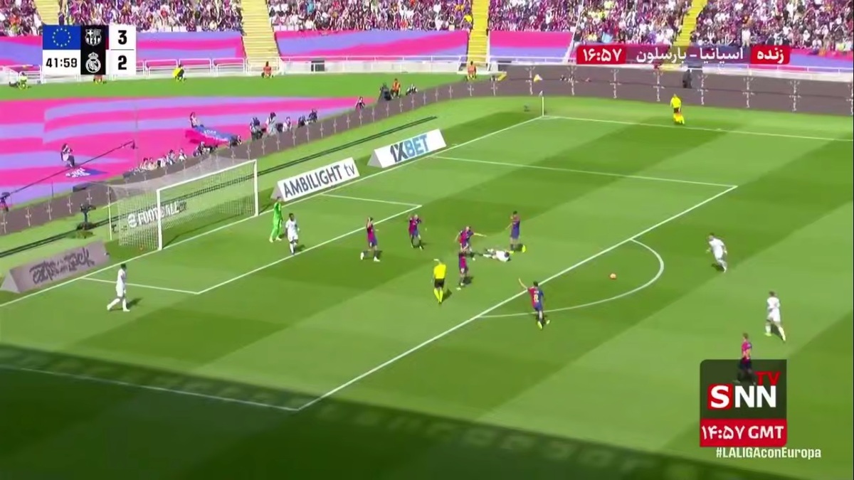 پنالتی به سود رئال مادرید با خطا روی امباپه که به دلیل تمارض این پنالتی مردود اعلام شد