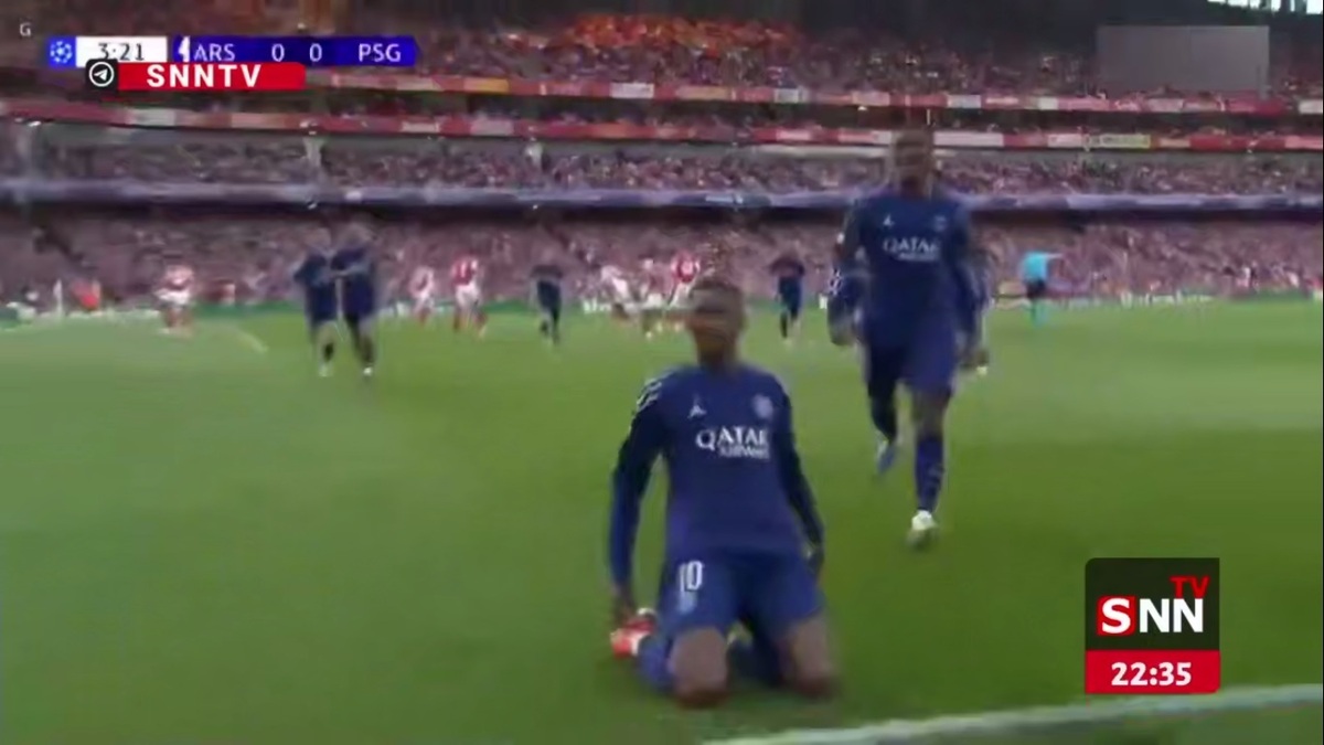 گل اول پاری&zwnj;سن&zwnj;ژرمن به آرسنال توسط دمبله در دقیقه 4