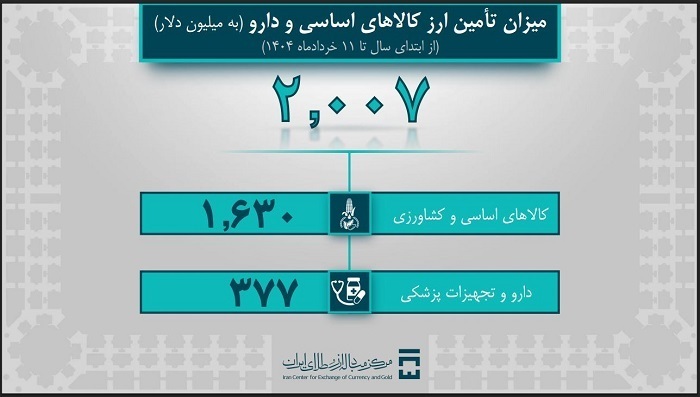 تامین ۹.۶ میلیارد دلار ارز مورد نیاز واردات و نیاز‌های خدماتی
