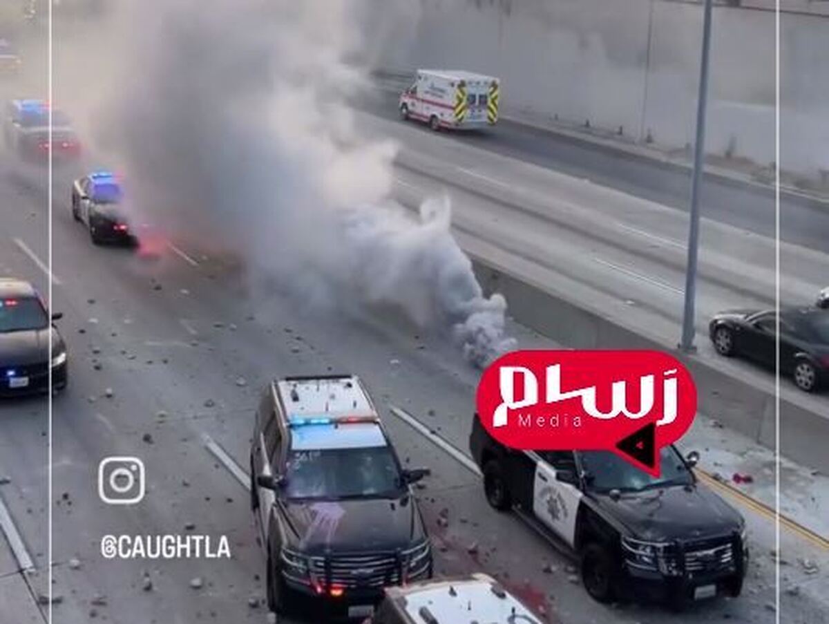 معترضین در لس آنجلس بزرگراهها را مسدود کرده و به مقابله با نیروهای گارد ملی پرداختند + فیلم